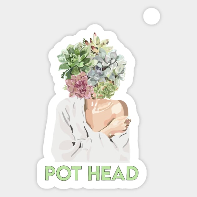 Pot Head Sticker by Meg-Hoyt